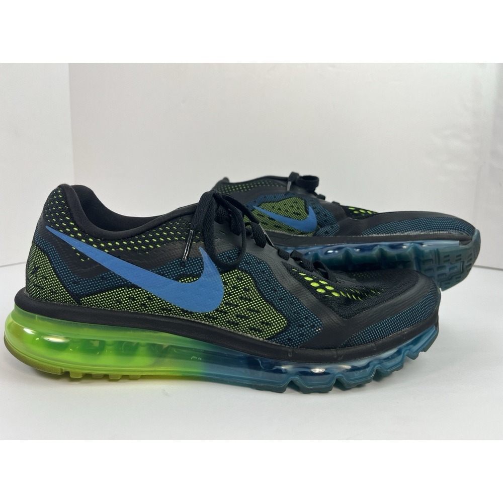 Nike Air Max 2014 Men's Size 10.5 Photo Blue Black Green Running Shoes Sneakers - Picture 2 of 8